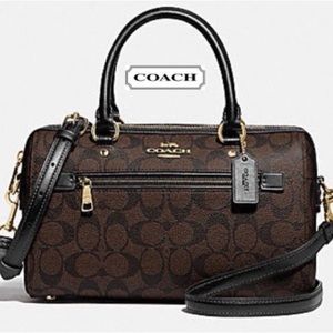 NWT Coach Dark brown w/black C’s medium + dust bag receipt + tags